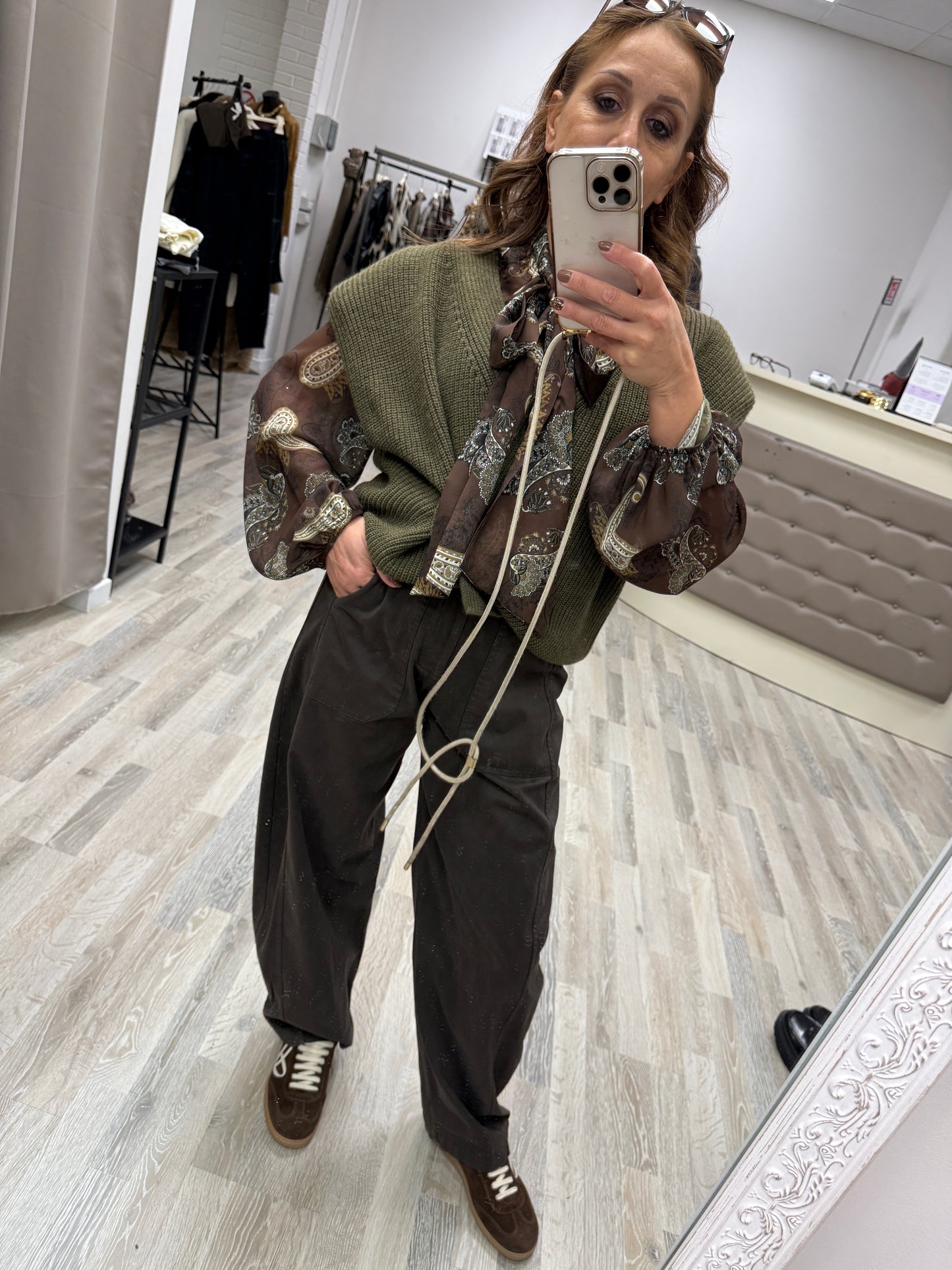 Pantaloni ovetto con cintura moro Susy Mix