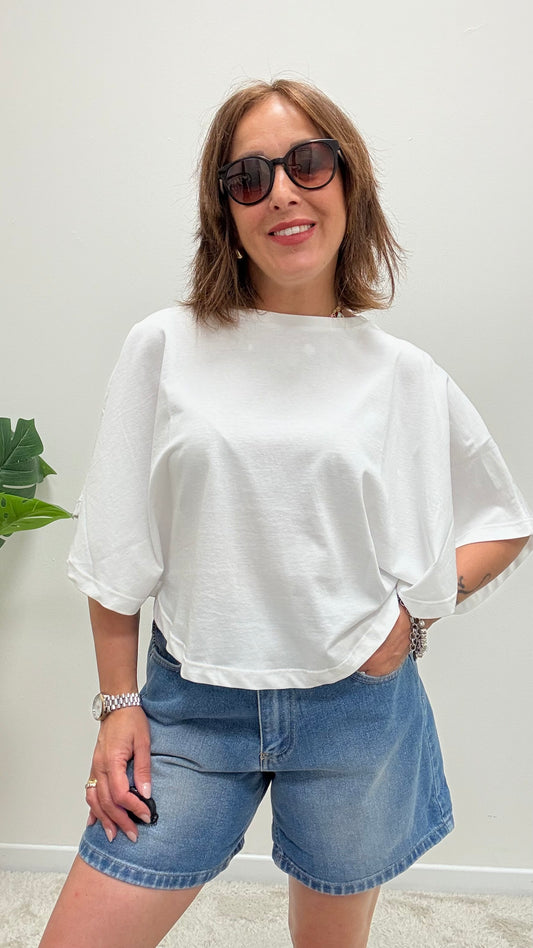 T-shirt mantella bianco Susy Mix