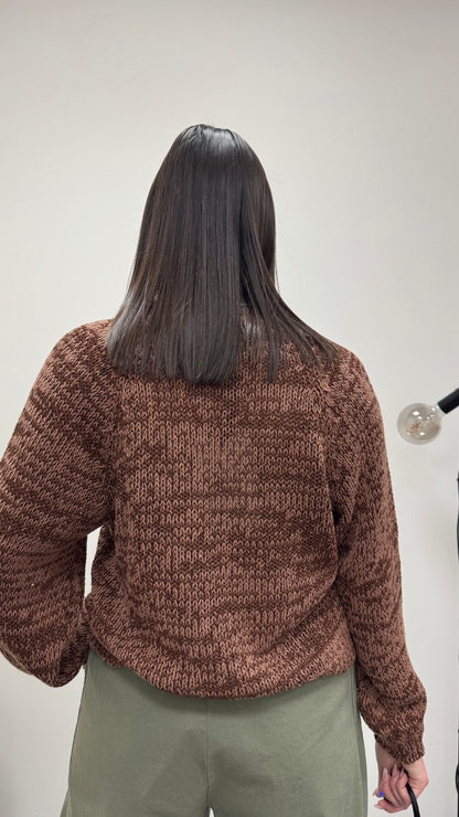 Cardigan gioiello rosa blush e filo lurex Haveone