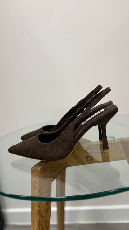 Sling back eco camoscio moro Memoire