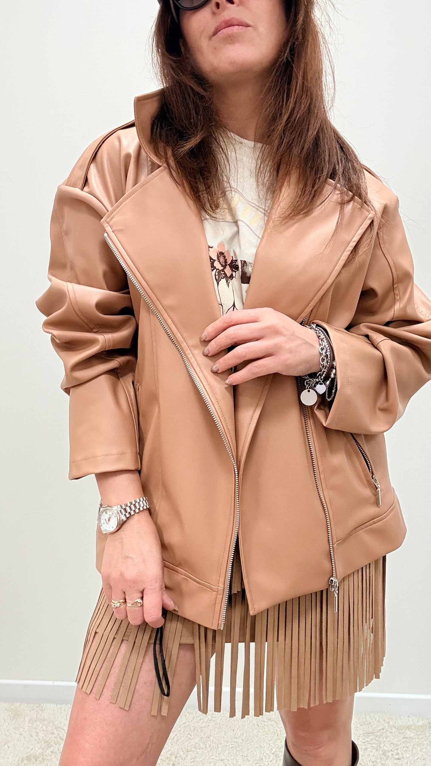 Chiodo over ecopelle blush Haveone