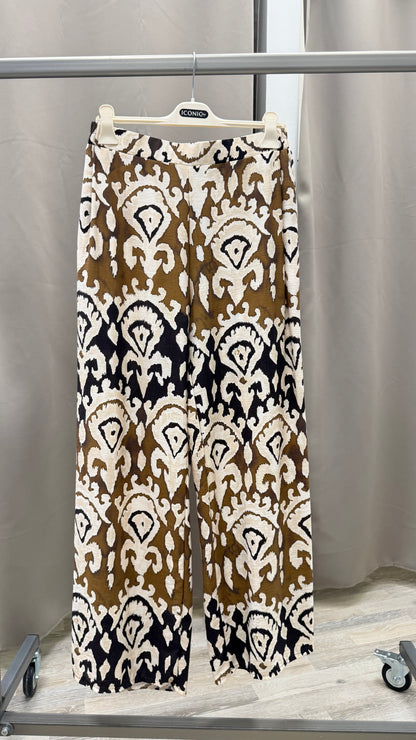 Pantalone Palazzo stampa moro Extasy