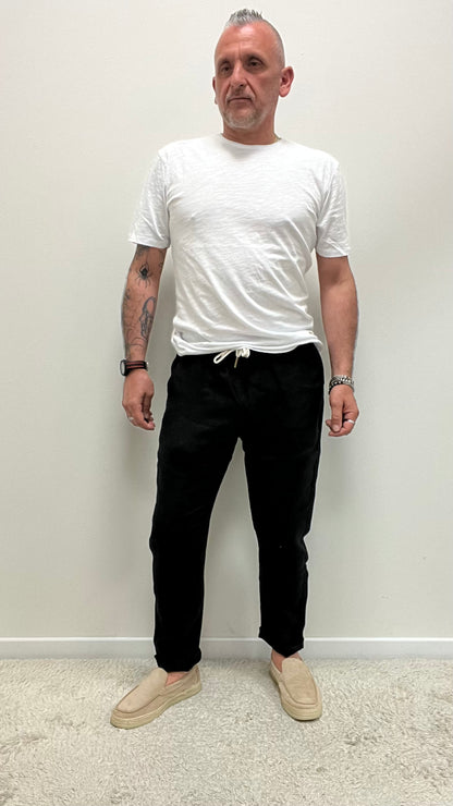 Pantalone in Puro Lino Nero Gianni Lupo