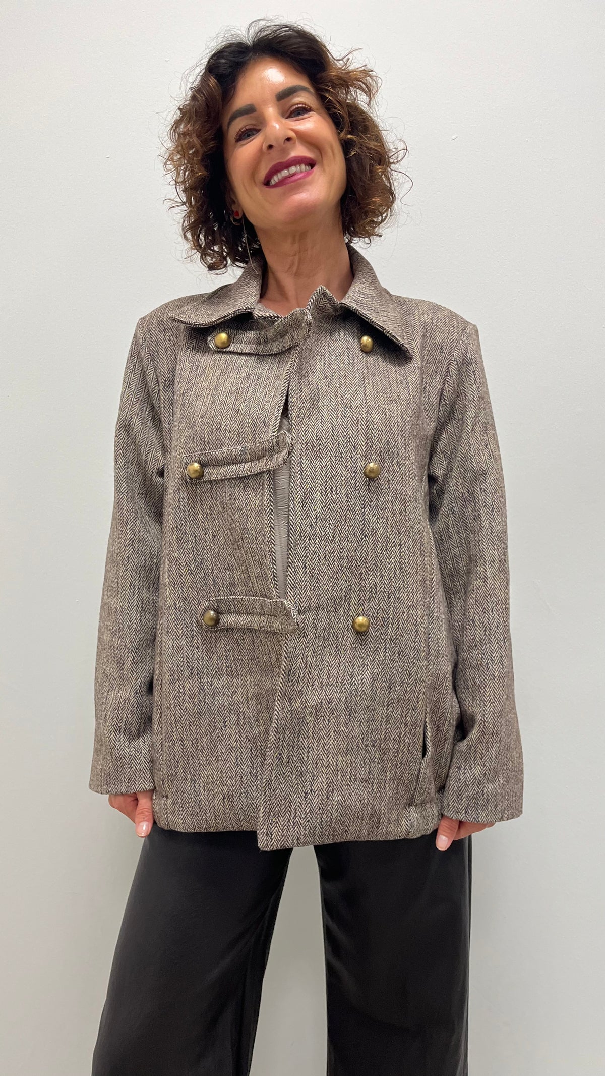 Giacca bomber donna spigata stile napoleonico My-d