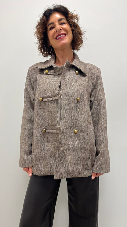 Giacca bomber donna spigata stile napoleonico My-d