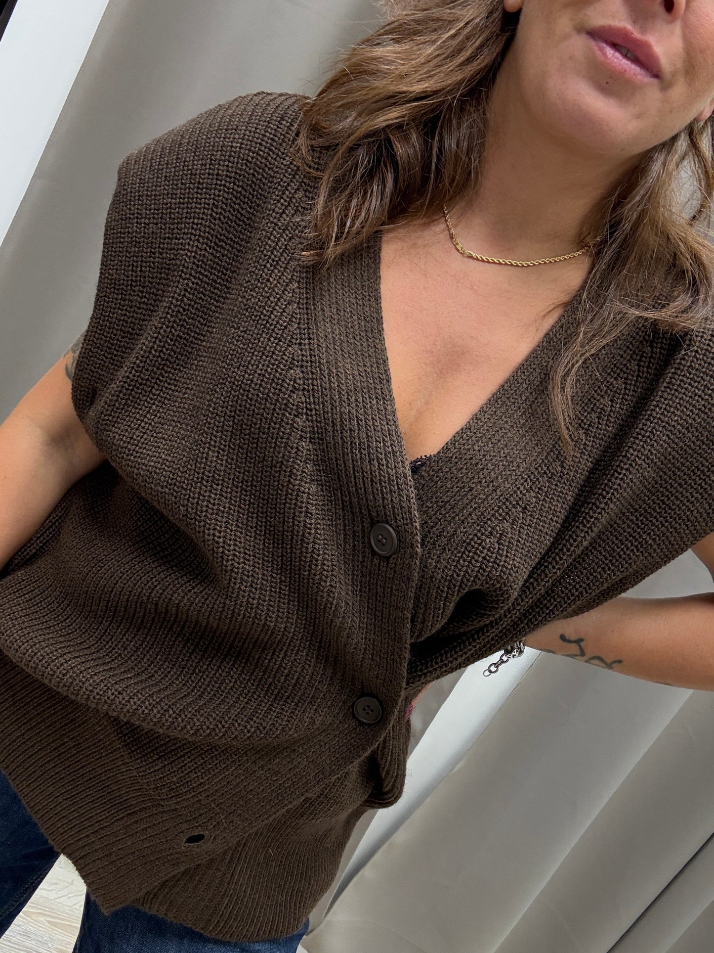 Gilet asimmetrico moro Haveone