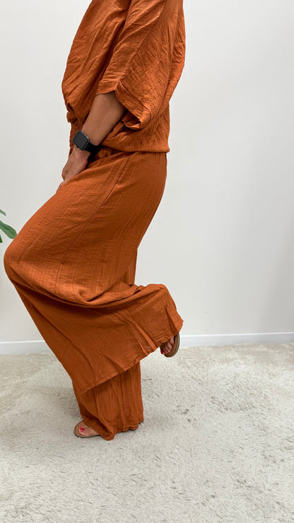 Pantaloni palazzo Extasy arancio