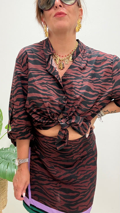 Camicia zebra bordeaux e nero HaveOne Art.CMA-Q518