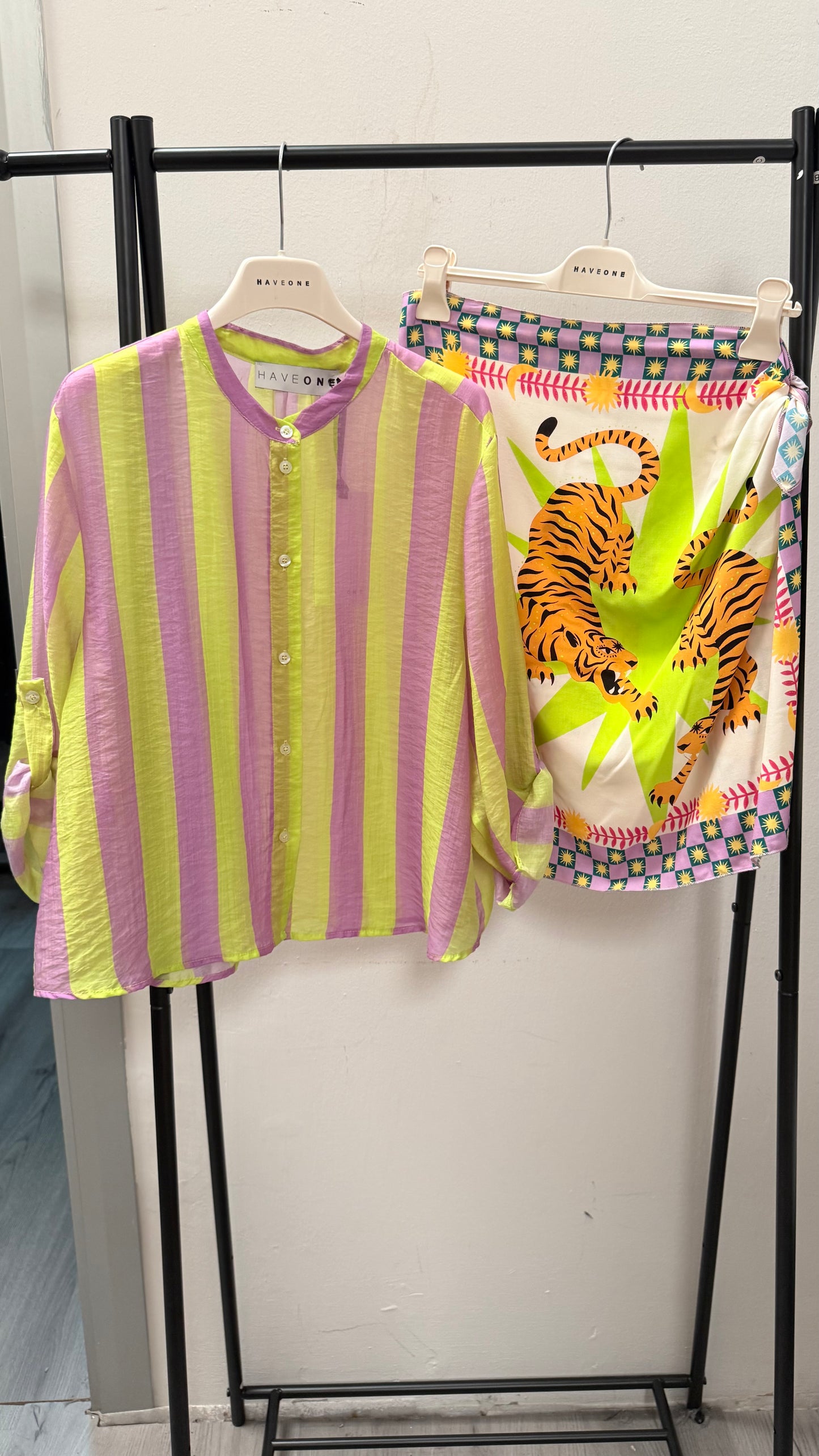 Gonna pareo corta tigre lime Haveone art. GVS-Q193