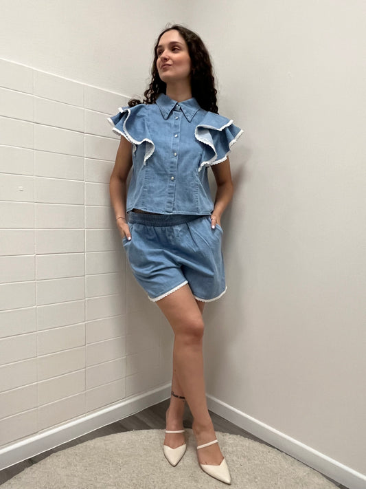 Susy mix coordinato jeans con nappine