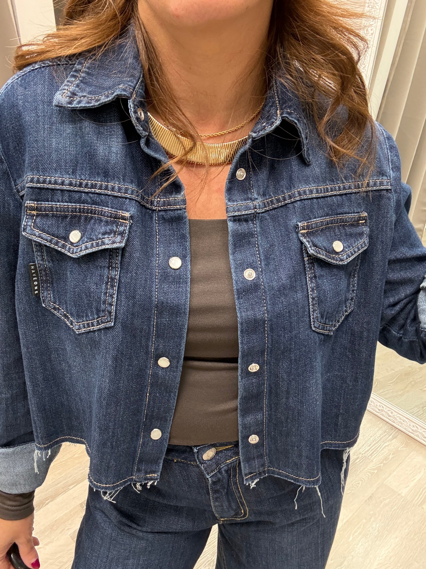 Camicia Giacca crop denim Haveone