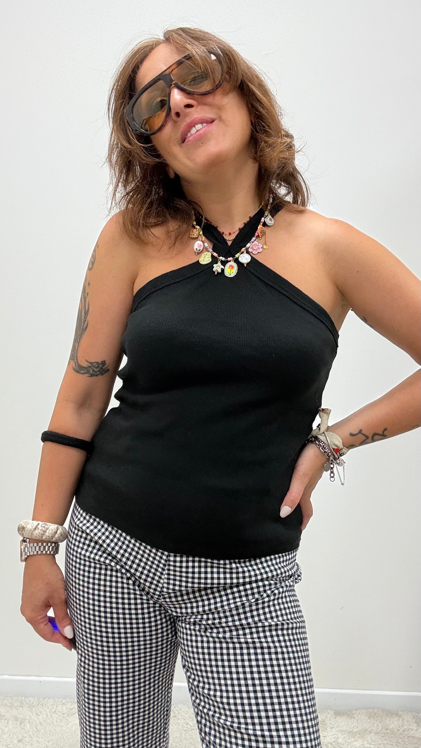 Top fascia incrocio Susy Mix nero