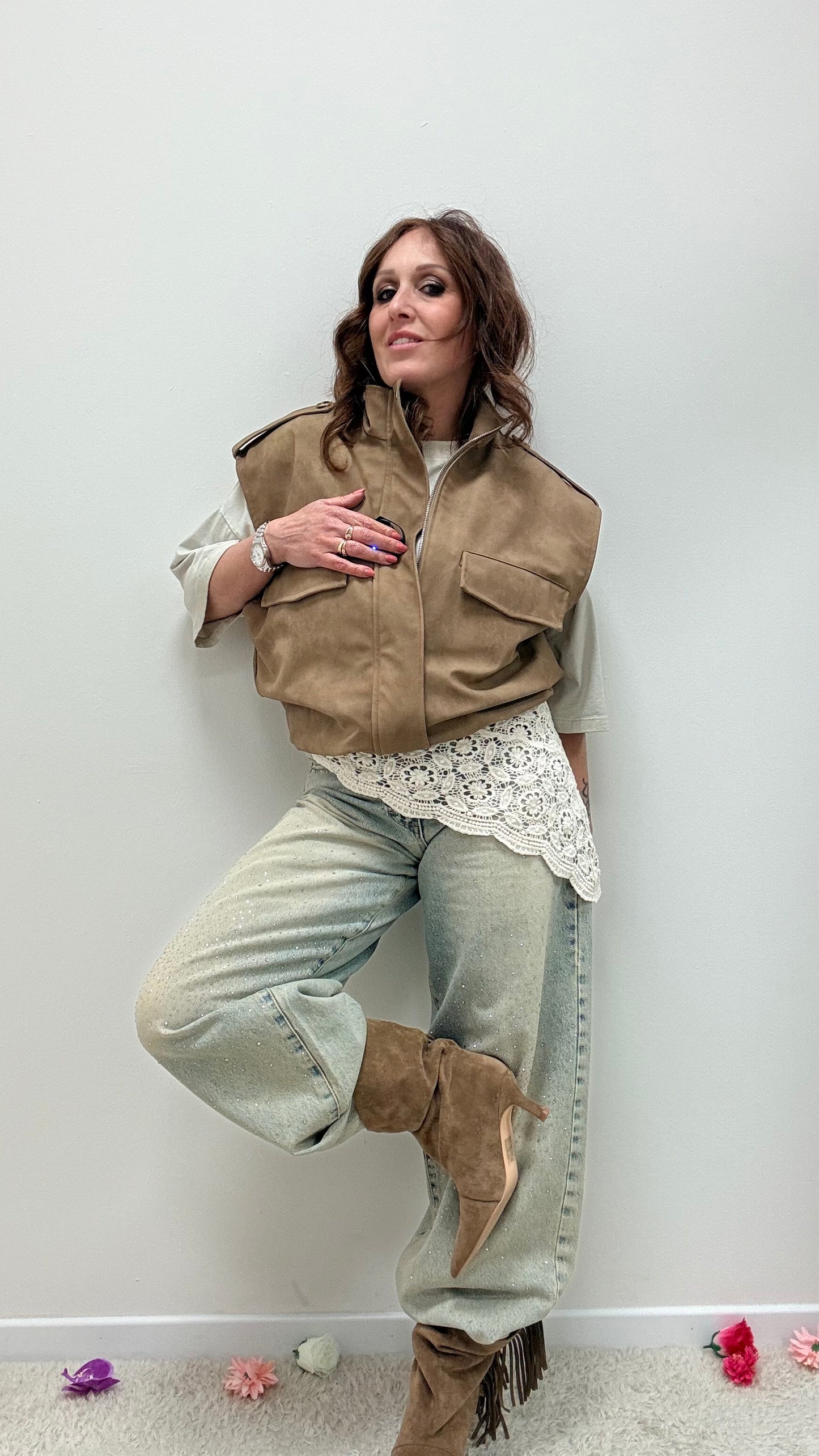 Bandana pizzo macramè burro Memoire