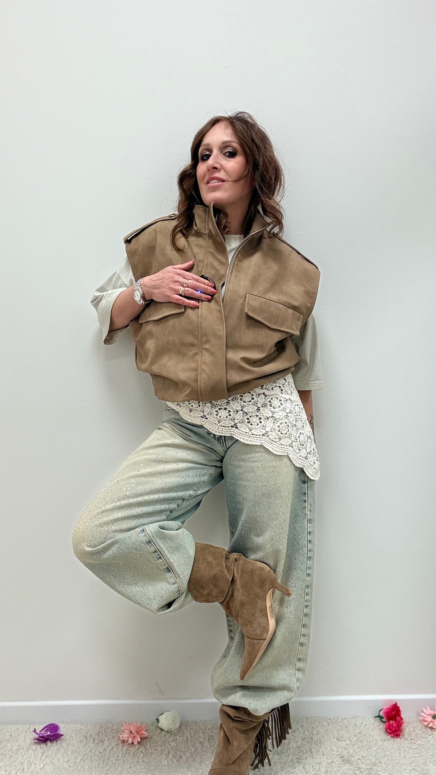 Bandana pizzo macramè burro Memoire