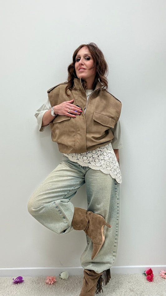 Bandana pizzo macramè burro Memoire