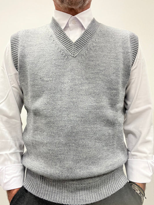 Gilet scollo a V Gianni Lupo Grigio