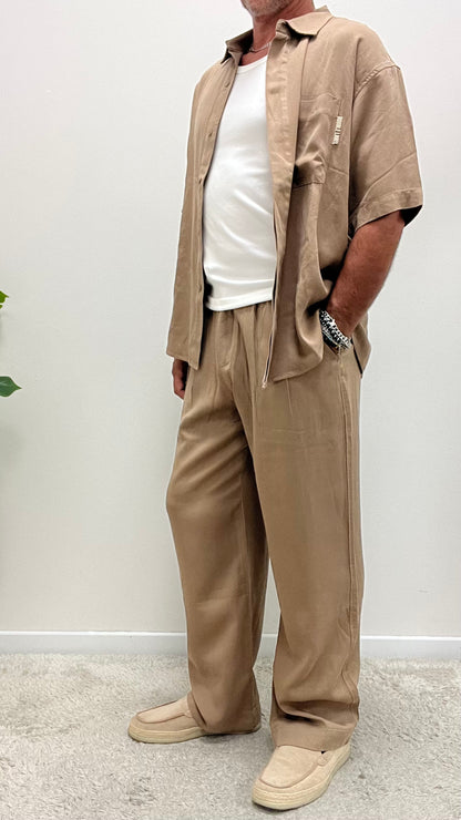 Pantalone Cammello Dritto Double Label