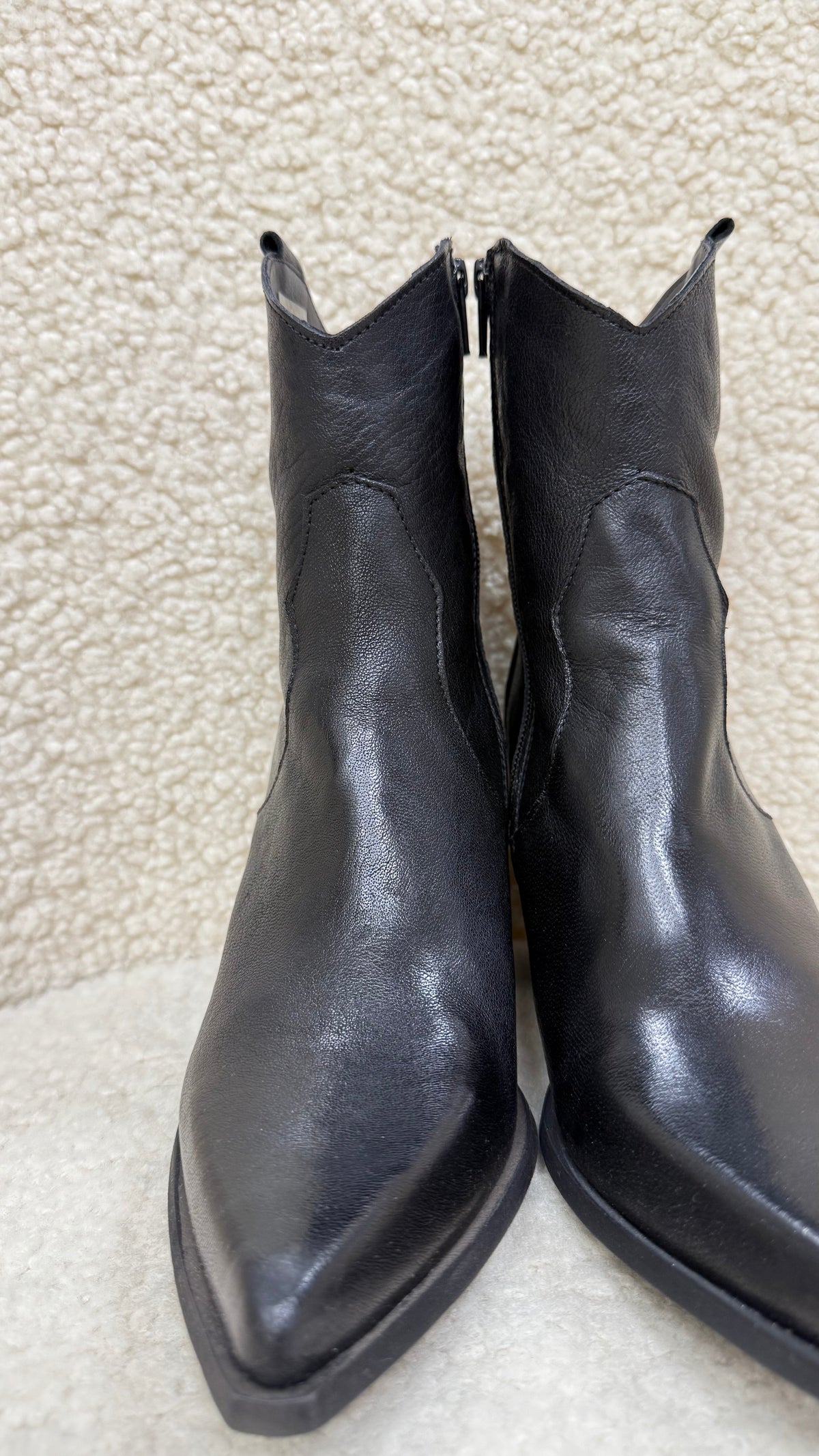 Texano basso in pelle nero Via Mondana