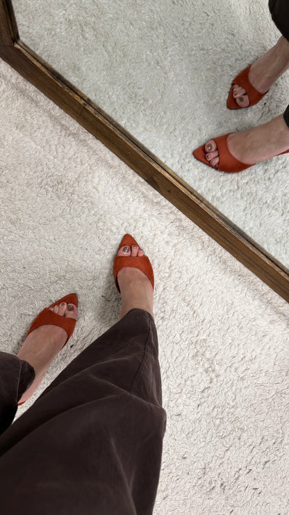 Ciabatta mules orange Memoire