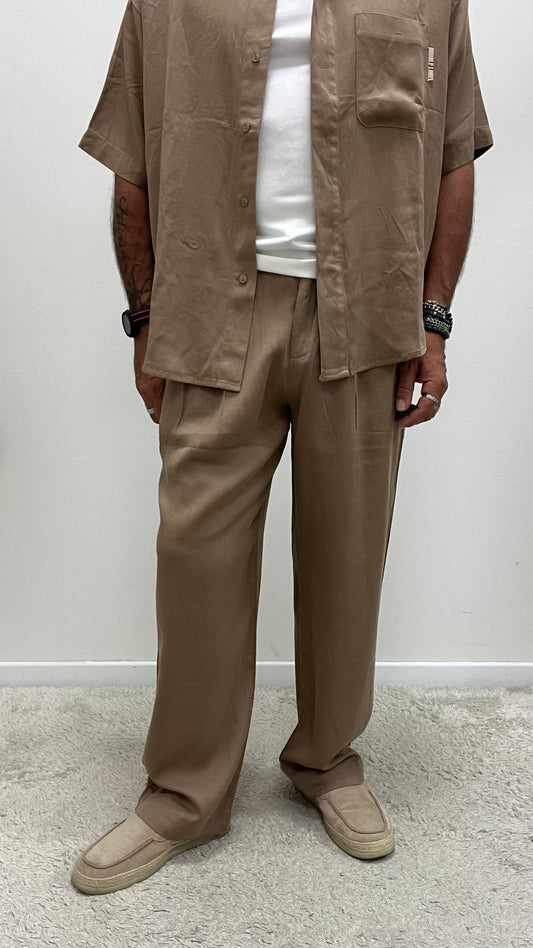 Pantalone Cammello Dritto Double Label