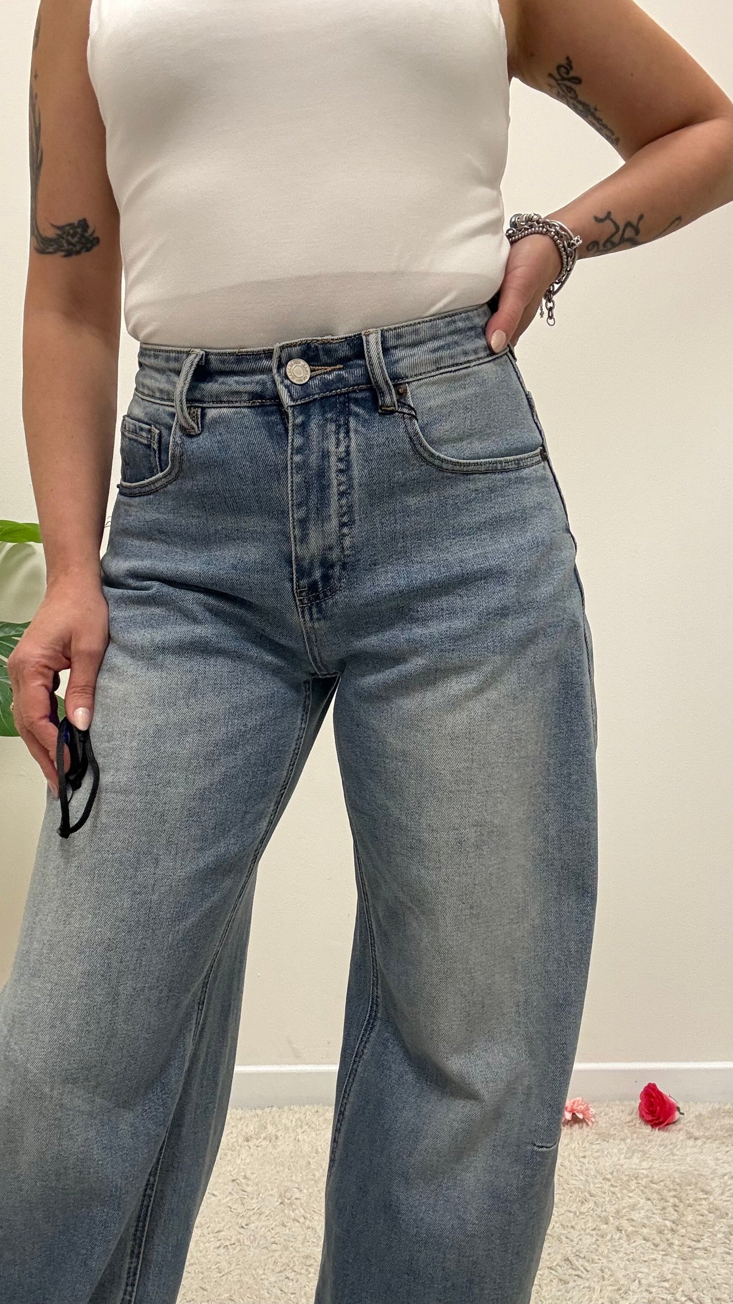 Jeans barrell baloon blu medio Extasy