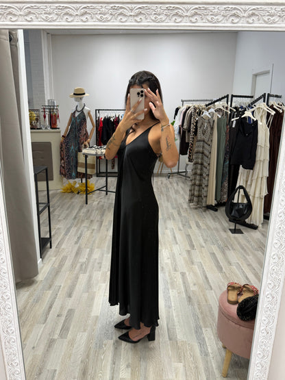 Abito fazzoletto in viscosa nero Haveone