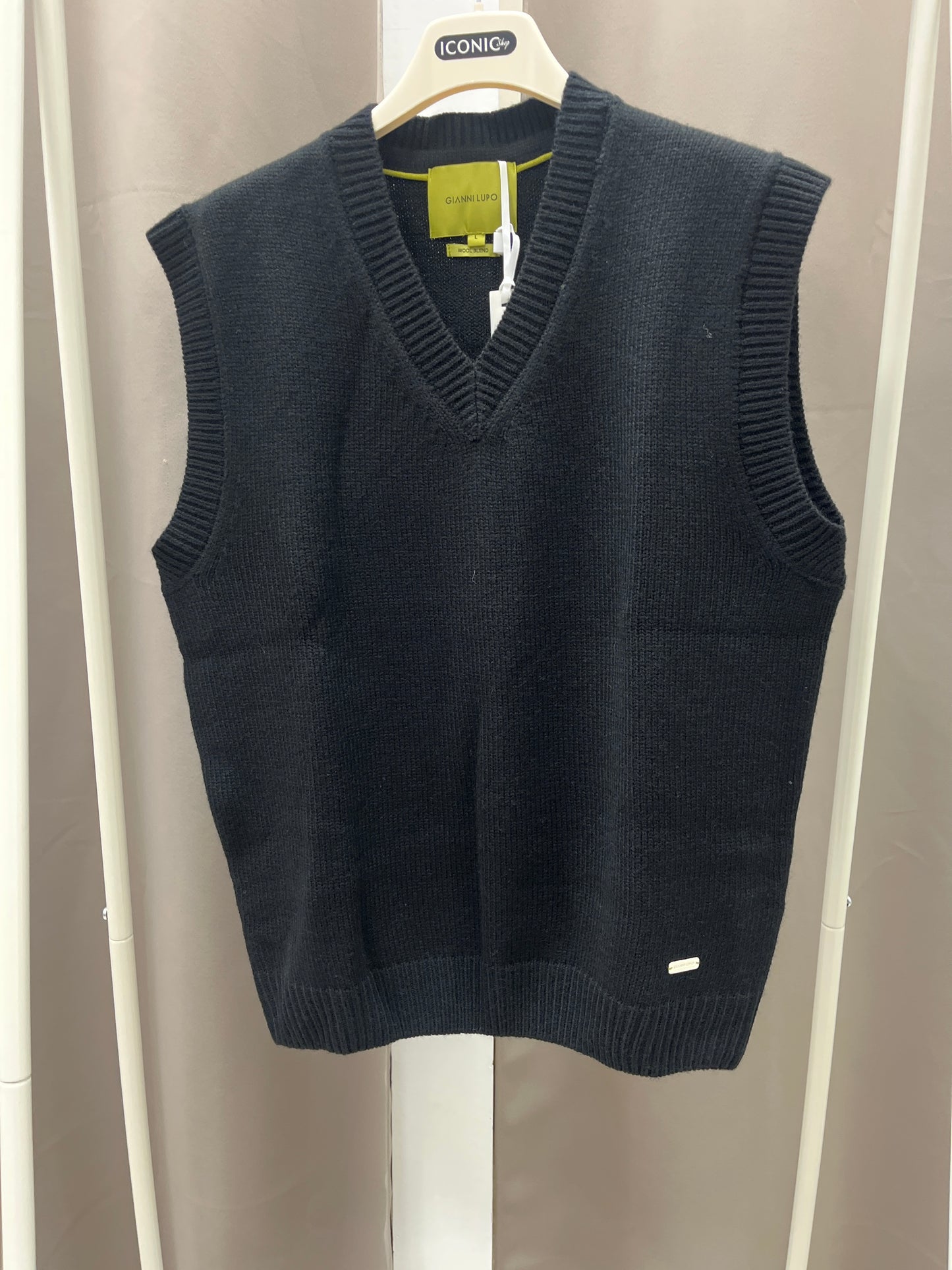 Gilet scollo a V Gianni Lupo Nero