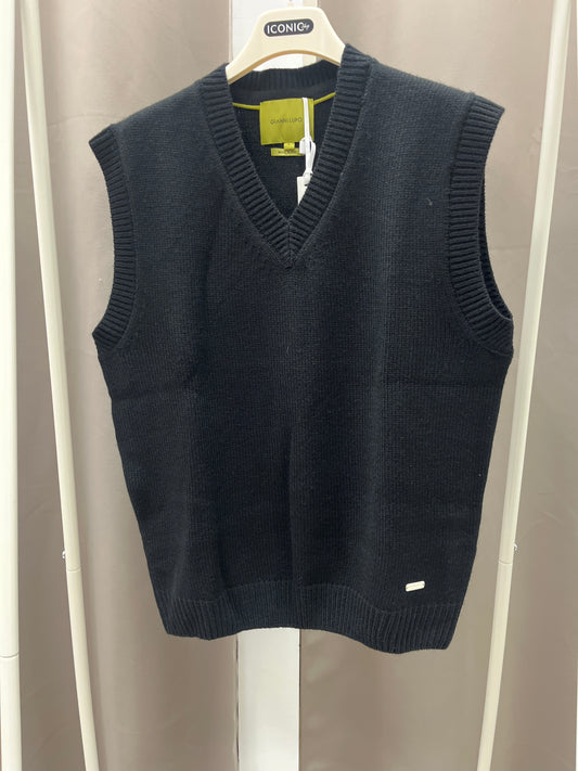 Gilet scollo a V Gianni Lupo Nero