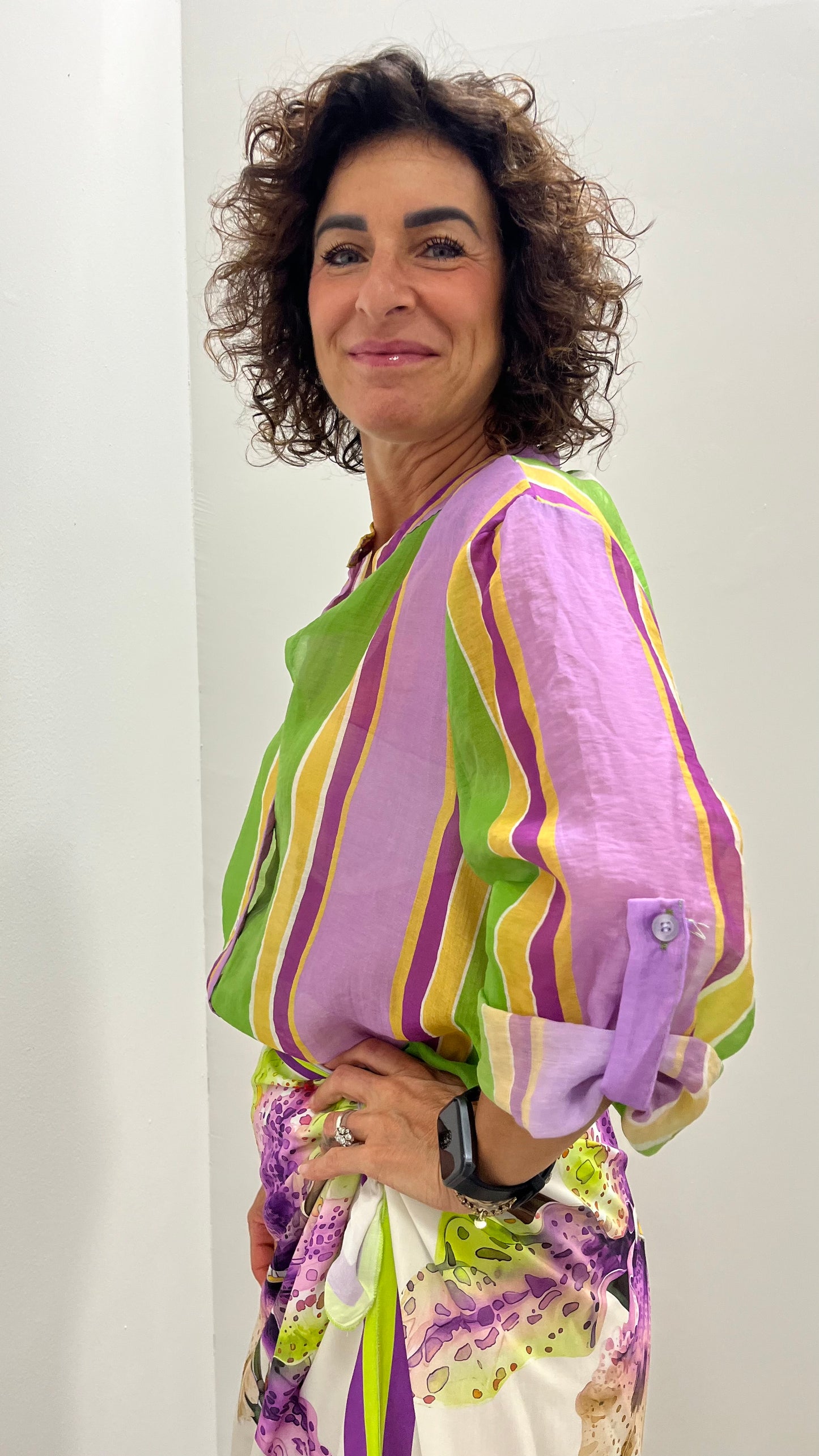 Camicia righe viola e lime HaveOne Art.CSV-Q504
