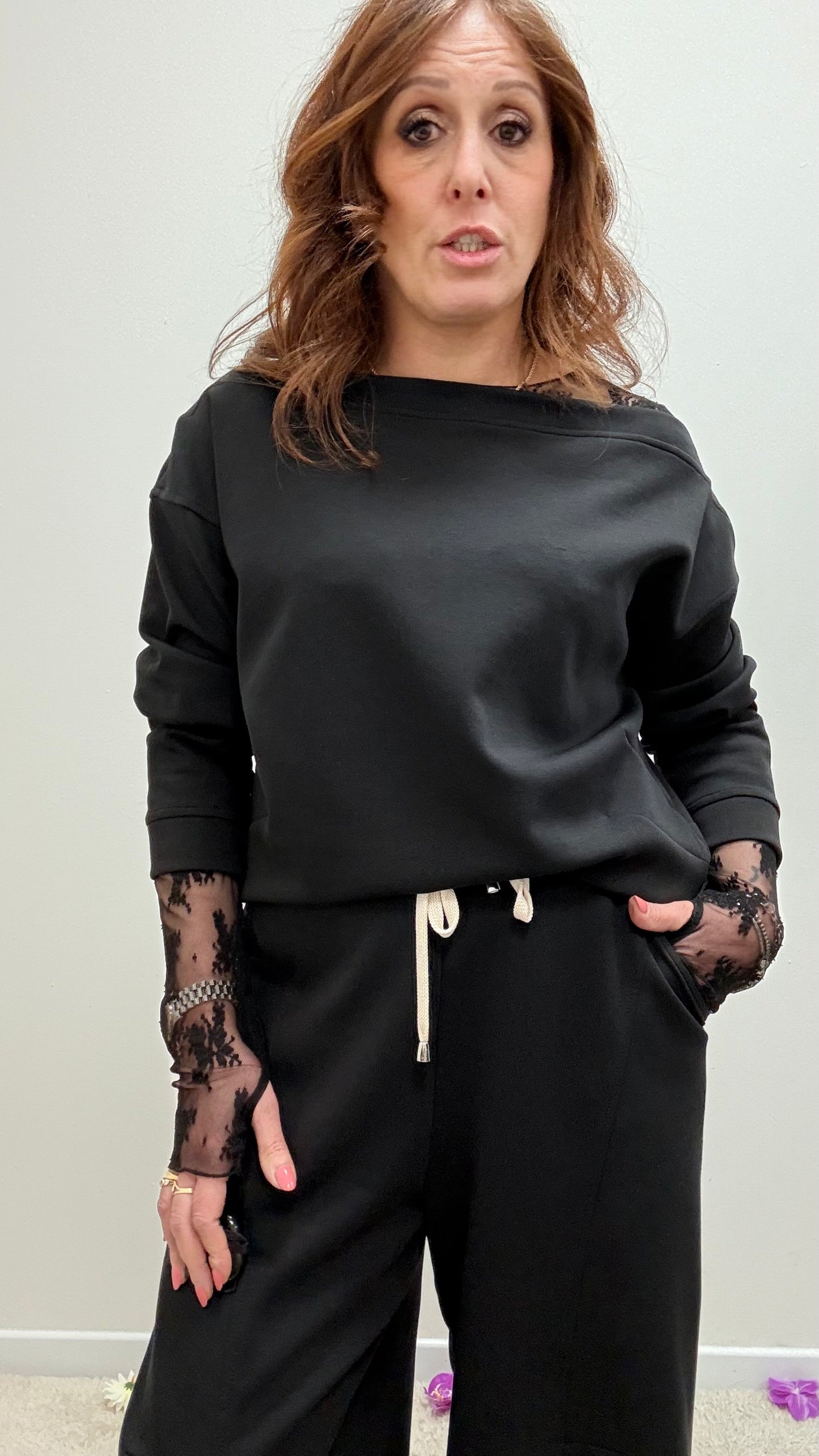 Felpa scollo a barca Please