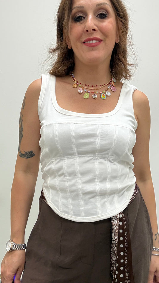 Top canotta bustier Haveone bianco
