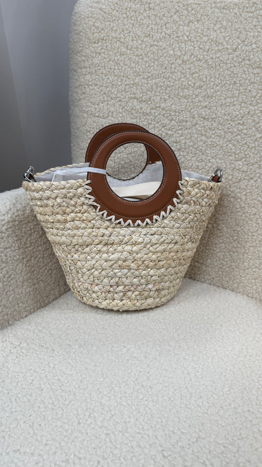 Borsa secchiello in rafia Memoire