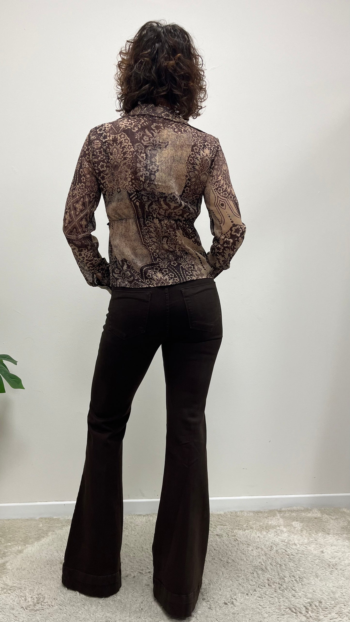 Pantaloni zampa cotone moro Extasy