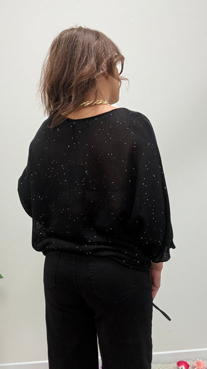 Maglia pipistello paillettes Extasy