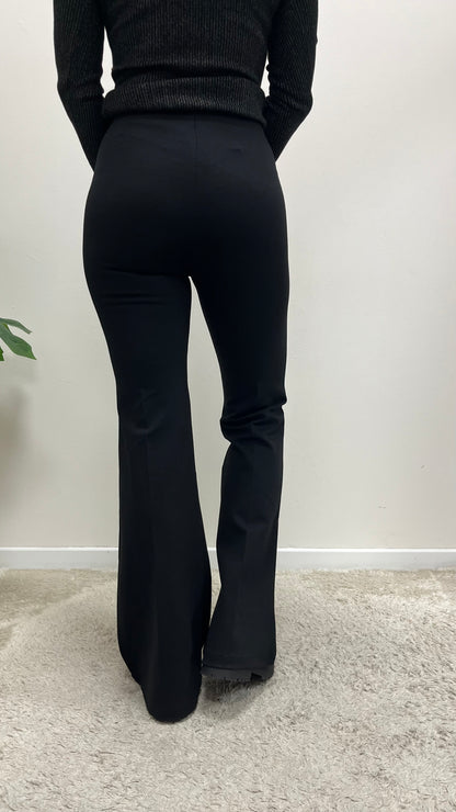 Pantalone a zampa in punto milano Extasy nero