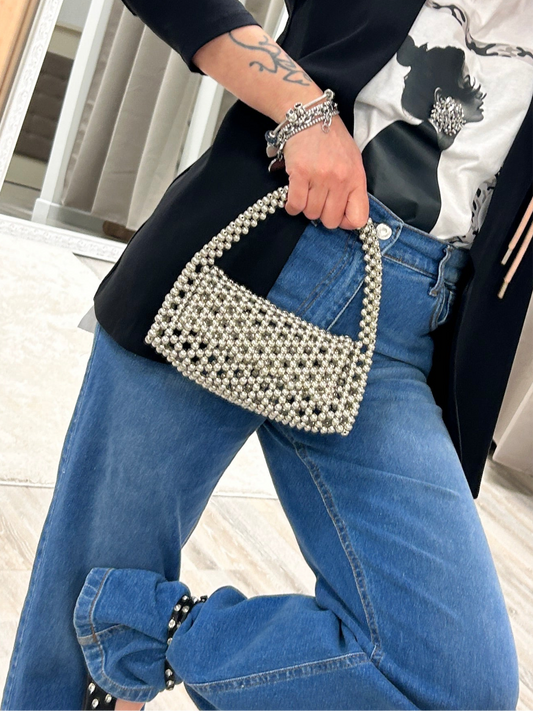 Borsa sfere argento a mano
