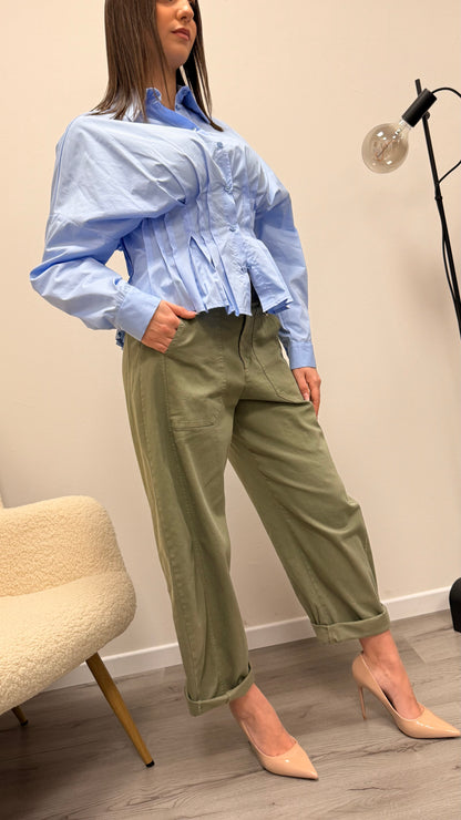 Pantaloni stellina ovetto Susy Mix verde militare