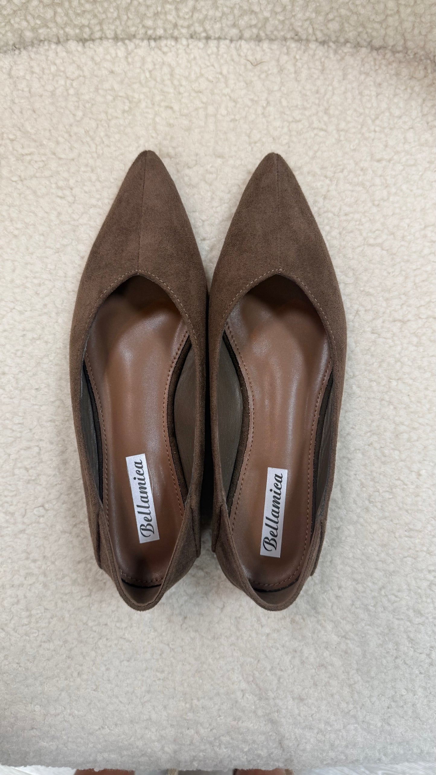 Ballerine eco camoscio moro punta Memoire