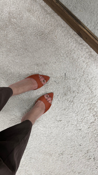 Ciabatta mules orange Memoire
