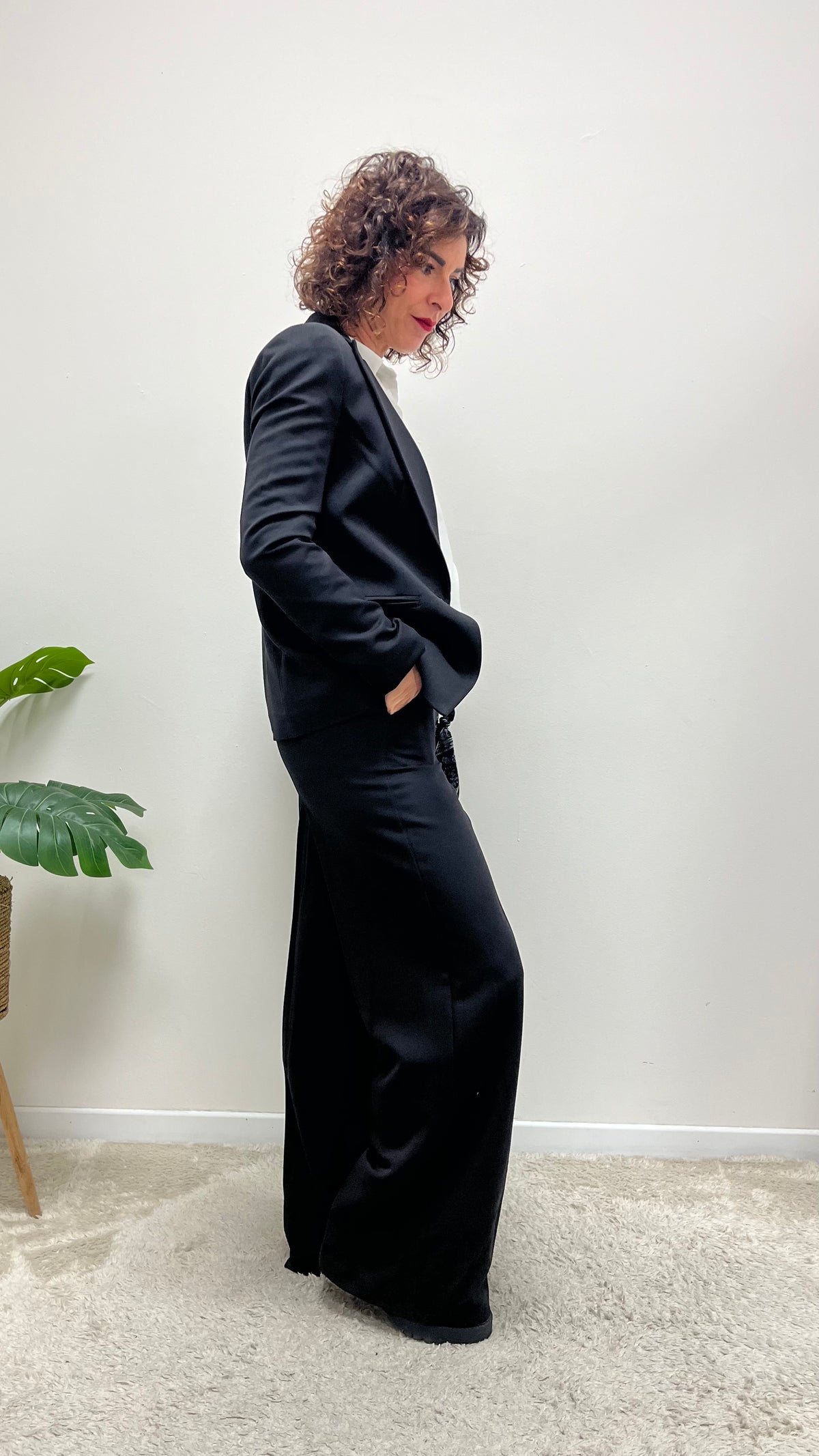 Pantaloni palazzo viscosa nero Extasy