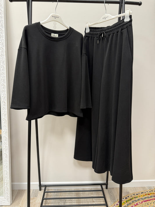 Completo tuta in Scuba Susy Mix Nero