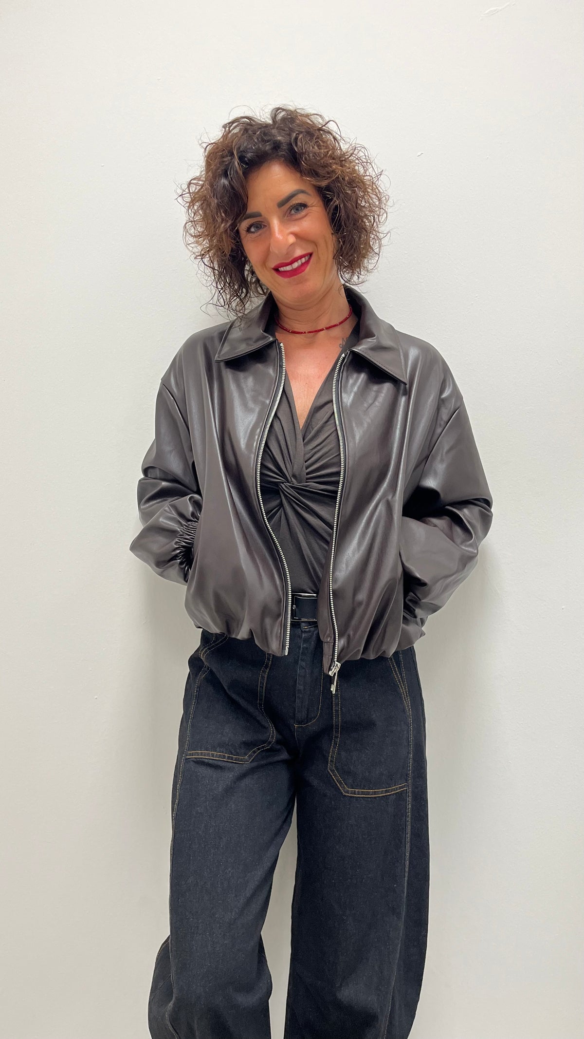 Bomber Ecopelle Extasy Moro