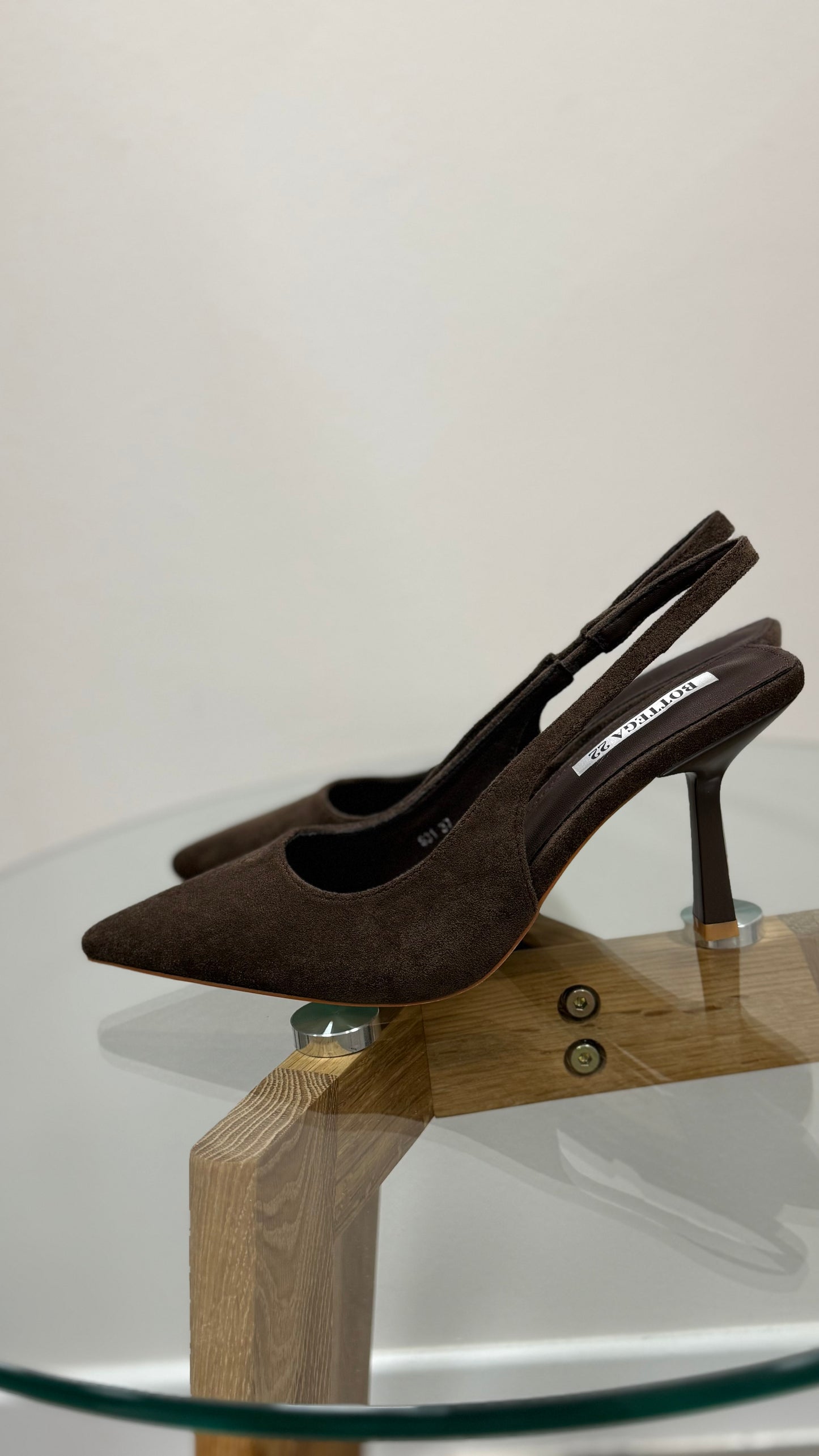 Sling back eco camoscio moro Memoire