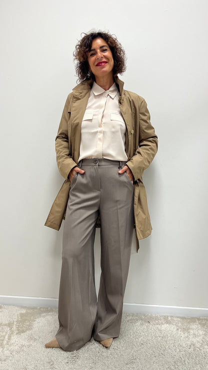 Trench con Collo Pelliccia Removibile Extasy Cammello