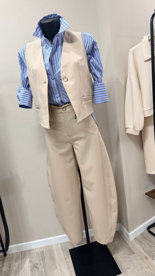 Completo sartoriale gilet pantaloni barrel Haveone