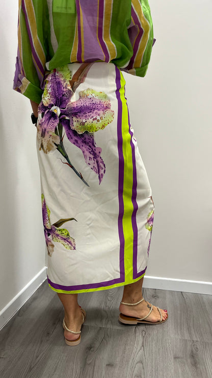 Gonna pareo lunga orchidea  viola Haveone art. GVS-Q281