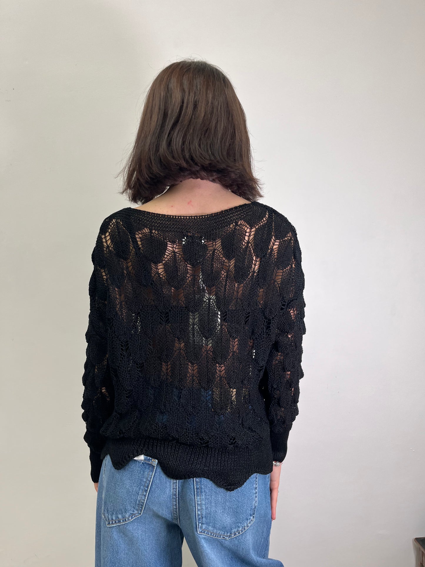 Maglia petalo Nero Susy Mix