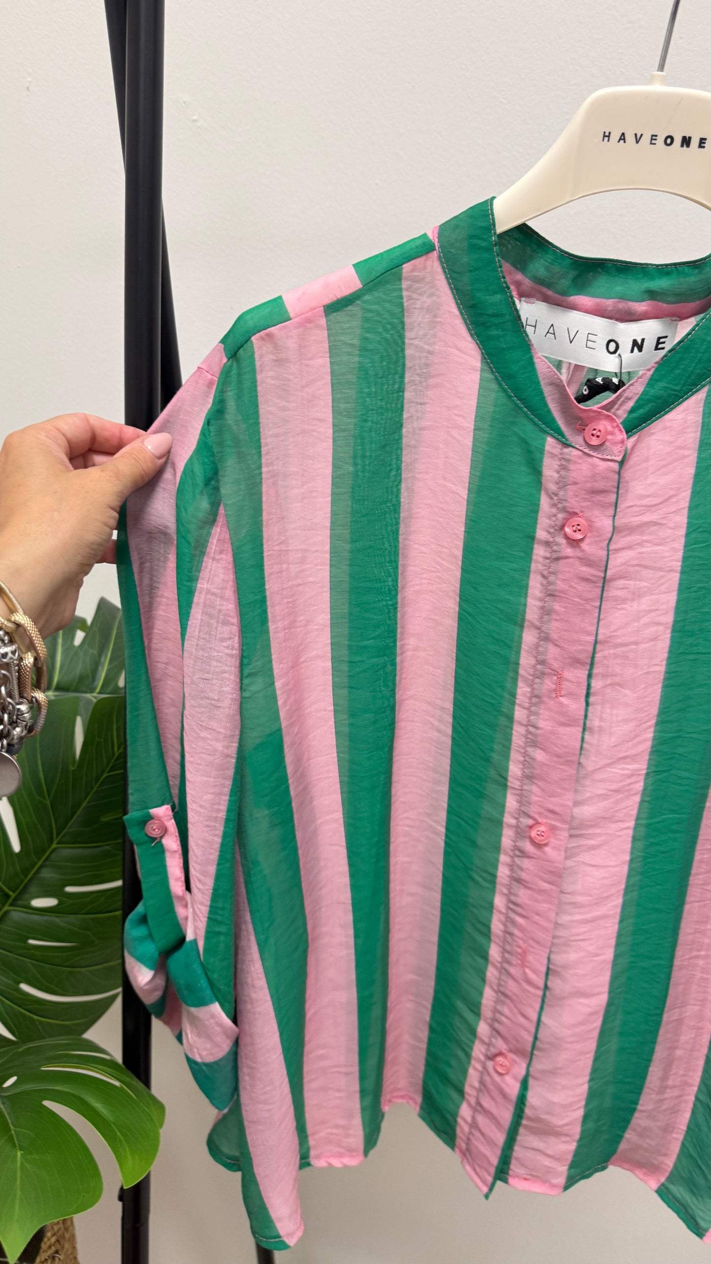 Camicia Riga verde e rosa HaveOne