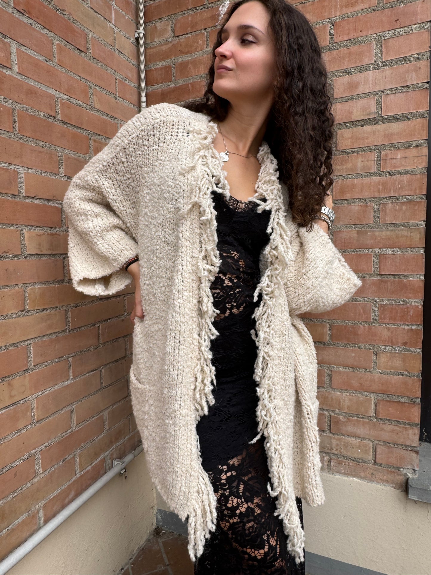 Cardigan over con frange Susy Mix