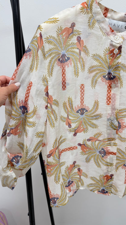 Camicia palme e pappagalli HaveOne CVS-Q495